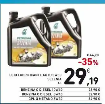 Spazio Conad Olio lubrificante auto 5w30 selenia 4 i offerta