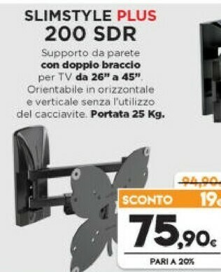 Expert Meliconi SlimStyle Plus 200 SDR 101,6 Cm (40") Nero offerta