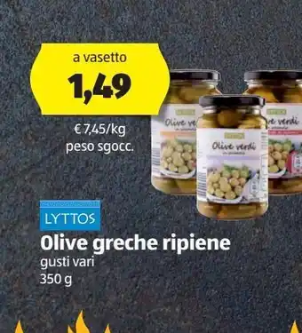 ALDI Lyttos olive greche ripiene 350 g offerta
