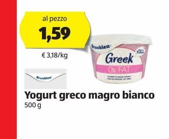 ALDI Yogurt greco magro bianco 500 g offerta