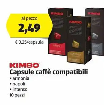 ALDI Capsule di caffè kimbo offerta