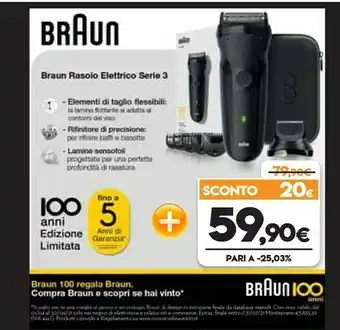 Expert Braun Rasoio Elettrico Serie 3 offerta