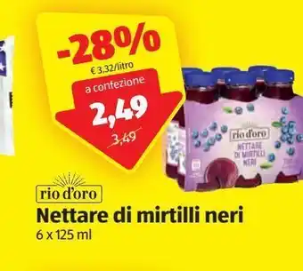 Rio d'oro nettare  di mirtilli neri 6x125 ml