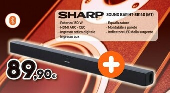 Expert Sharp HT-SB140 Altoparlante Soundbar 2.0 Canali 150 W Nero offerta