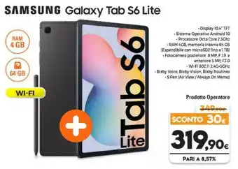 Expert Samsung Galaxy Tab S6 Lite , Angora Blue, 10.4", Wi-Fi, 64GB offerta