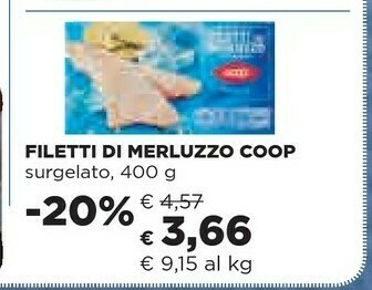 Coop Coop - Filetti Di Merluzzo Sudafricano Surgelati 400 G(ml) offerta