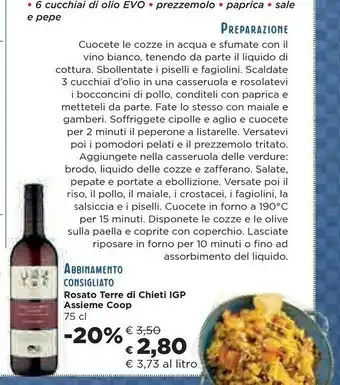 Coop Coop Abbinamento Consigliato Rosato Terre Di Chieti Igp Assieme offerta