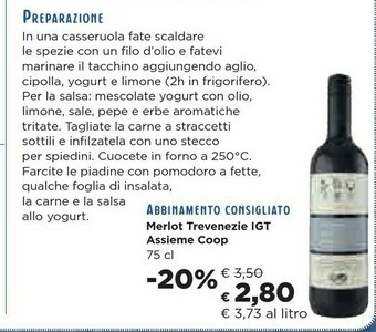 Coop Coop Merlot Trevenezie Igt Assieme 75 Cl offerta