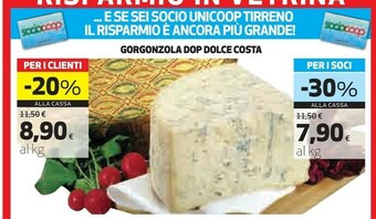 Coop Costa Mario Gorgonzola Dop Dolce offerta