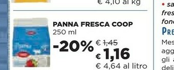 Coop Coop - Panna Fresca 250 G(ml) offerta