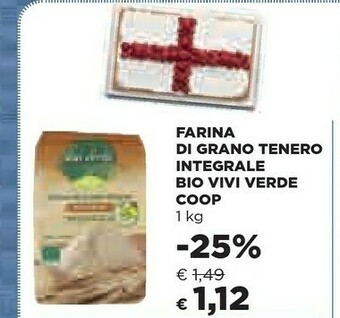 Coop Coop - Farina Di Grano Tenero Integrale Biologica Vivi Verde 1000 G(ml) offerta