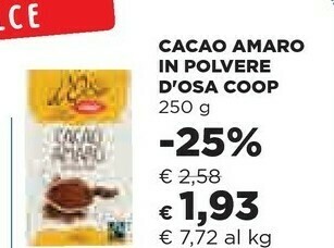Coop Coop - Cacao Amaro In Polvere 250 G(ml) offerta