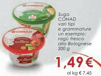 Conad Conad Sugo offerta