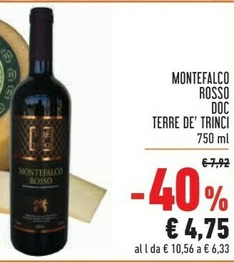 Conad Terre di trinci Montefalco Rosso Doc offerta