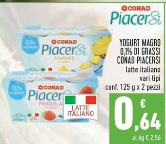 Conad Conad - Yogurt Magro Caffè 0.1% Di Grassi Piacersi 250 G(ml) offerta