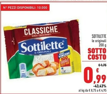 Conad Mondelez Sottilette Le Originali Classiche 200 G(ml) offerta