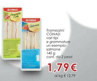 Conad Conad - 2 Tramezzini Tonno 140 G(ml) offerta