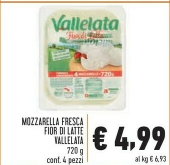 Conad Vallelata Mozzarella Fresca Fior Di Latte offerta