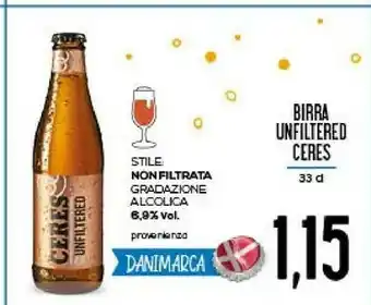 Conad Ceres ceres Birra unfiltred offerta