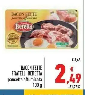 Conad Superstore Beretta Bacon Fette Pancetta Affumicata 100 G(ml) offerta