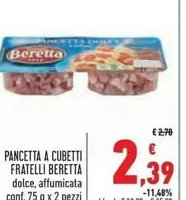Conad Superstore Beretta Pancetta Affumicata A Cubetti 150 G(ml) offerta