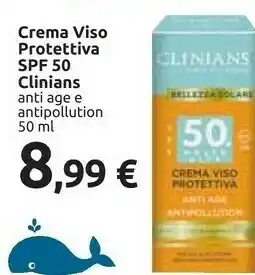 Carrefour Clinians Clinians Crema Viso Protettiva Spf 50 Anti Age E Antipollution 50 Ml offerta