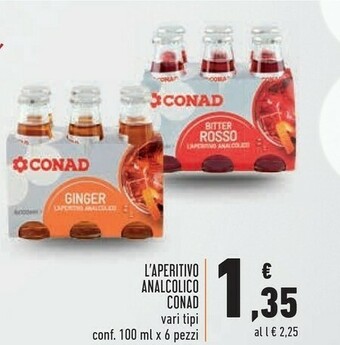 Conad Conad - Bitter Rosso L'Aperitivo Analcolico 600 G(ml) offerta