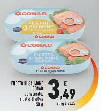 Conad Conad - Filetto Di Salmone Al Naturale 150 G(ml) offerta