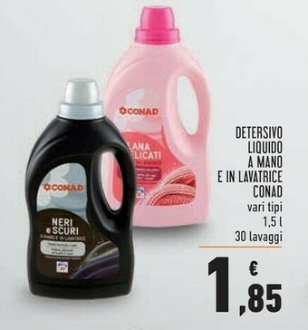 Conad Conad Detersivo Liquido A Mano E In Lavatrice offerta