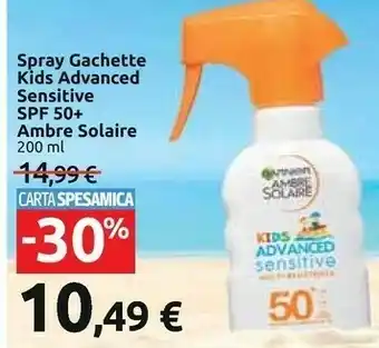 Carrefour Garnier Ambre Solaire Kids SPF 50+ 200 Ml Crema Solare Per Bambini Spray offerta