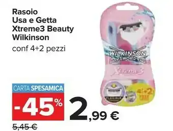 Carrefour Wilkinson Sword Rasoio Usa E Getta Xtreme3 Beauty offerta