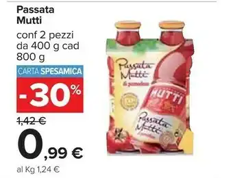 Carrefour Mutti Passata Di Pomodoro 400 G(ml) offerta