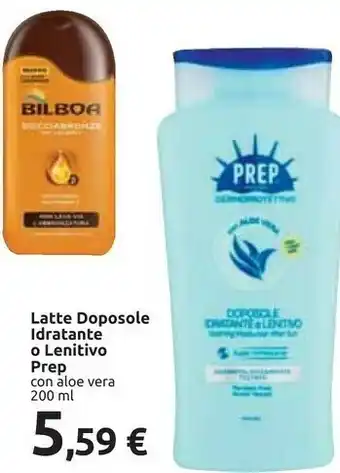 Carrefour Prep Latte Doposole Idratante O Lenitivo Con Aloe Vera 200 Ml offerta