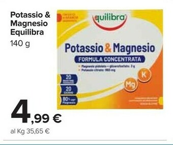 Carrefour Equilibra Sport & Fit Line Potassio E Magnesio Sport Gusto Agrumi 140 G(ml) offerta