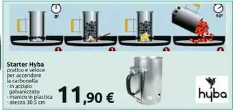 Carrefour Hyba Starter Pratico E Veloce Per Accendere La Carbonella In Acciaio Galvanizzato / Manico In Plastica / Atezza 30,5 Cm offerta