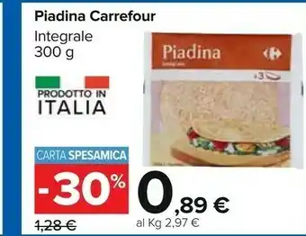 Carrefour Piadina Integrale offerta