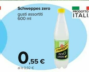 Carrefour Schweppes Limone Zero 600 G(ml) offerta