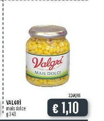 Deco Supermercati Valgri Mais Dolce 340 G(ml) offerta