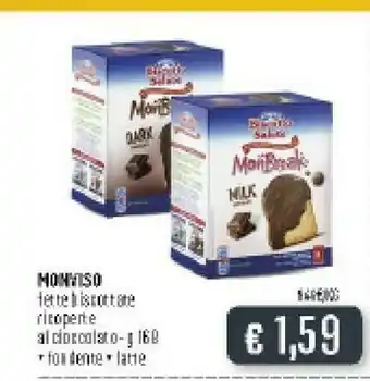 Deco Supermercati Monviso Biscotto Salute Fetta Biscottata Ricoperta Con Cioccolato Latte 168 G(ml) offerta