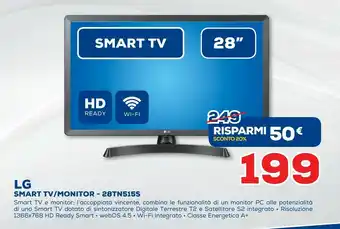 Euronics LG 28TN515S-PZ TV 69,8 Cm (27.5") HD Smart TV Wi-Fi Nero offerta