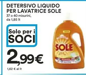 Coop Sole Detersivo Liquido Per Lavastoviglie 1,85 Lt offerta