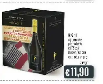 Deco Supermercati Righi Pignoletto Vino Spumante Brut DOC 750 G(ml) offerta