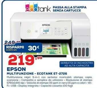 Euronics Epson Stampante offerta