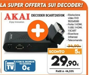 Expert Akai Decoder SCART26510K offerta