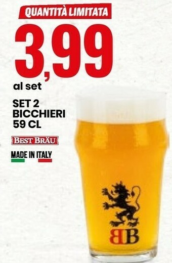 Eurospin Best Brau Set 2 Bicchieri offerta