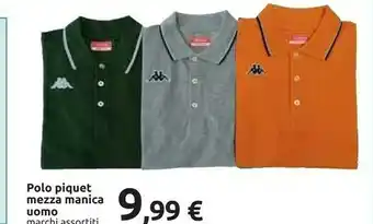 Carrefour Polo Piquet Mezza Manica Uomo offerta