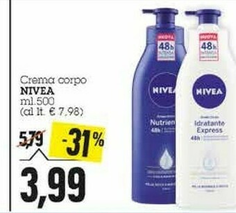 Emi Supermercati Nivea Crema corpo offerta