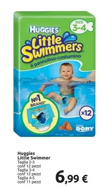 Carrefour Huggies Huggies Little Swimmer Taglia 2-3 12 Pezzi Taglia 3-4 12 Pezzi Taglia 4-5 11 Pezzi offerta