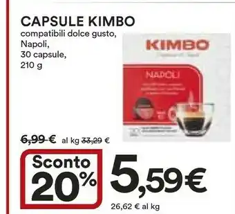 Coop Kimbo Capsule Compatibili Dolce Gusto, Napoli, 30 Capsule, 210 G offerta