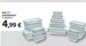 Carrefour Set 17 Contenitori In Plastica offerta